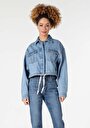thumb-Afficher les détails de Veste De Blazer Bleu Oversize Fit   Femme