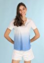 thumb-Afficher les détails de T-shirt À Manches Courtes Bleu Regular Fit  Femme