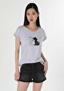 thumb-Afficher les détails de T-shirt À Manches Courtes Gris Regular Fit  Femme