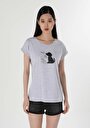thumb-Afficher les détails de T-shirt À Manches Courtes Gris Regular Fit  Femme