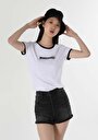 thumb-Afficher les détails de T-shirt À Manches Courtes Blanc Slim Fit  Femme