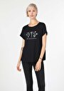 thumb-Afficher les détails de T-shirt À Manches Courtes Noir   Femme