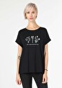 thumb-Afficher les détails de T-shirt À Manches Courtes Noir   Femme