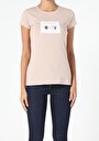 thumb-Afficher les détails de T-shirt À Manches Courtes Beige Slim Fit  Femme