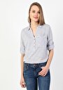 thumb-Afficher les détails de Chemise À Manches Longues Bleu Blouse   Femme