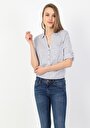 thumb-Afficher les détails de Chemise À Manches Longues Bleu Blouse   Femme