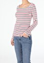 thumb-Afficher les détails de T-shirt À Manches Longues Multicolou Slim Fit  Femme