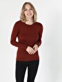 thumb-Afficher les détails de Pull Marron Slim Fit   Femme