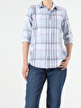 thumb-Afficher les détails de Chemise À Manches Longues Bleu Regular Fit   Femme