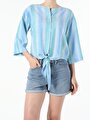thumb-Afficher les détails de Chemise À Manches Longues Bleu Regular Fit   Femme