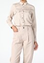 thumb-Afficher les détails de Chemise À Manches Longues Beige Regular Fit   Femme