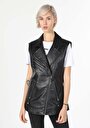 thumb-Afficher les détails de Gilet Noir Regular Fit Femme