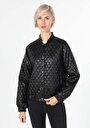 thumb-Afficher les détails de Veste Pu Noir   Regular Fit Femme