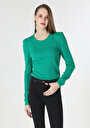 thumb-Afficher les détails de T-shirt À Manches Longues Vert Slim Fit  Femme