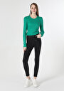 thumb-Afficher les détails de T-shirt À Manches Longues Vert Slim Fit  Femme