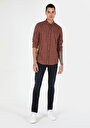 thumb-Afficher les détails de Chemise À Manches Longues Marron Slim Fit   Homme