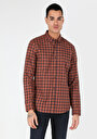 thumb-Afficher les détails de Chemise À Manches Longues Marron Slim Fit   Homme