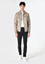 thumb-Afficher les détails de Veste Pu Marron   Slim Fit Homme