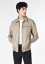 thumb-Afficher les détails de Veste Pu Marron   Slim Fit Homme