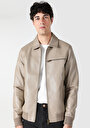 thumb-Afficher les détails de Veste Pu Marron   Slim Fit Homme