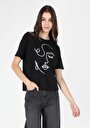 thumb-Afficher les détails de T-shirt À Manches Courtes Noir Regular Fit  Femme