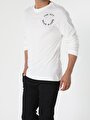 thumb-Afficher les détails de T-shirt À Manches Longues Blanc Oversize Fit  Homme