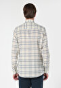thumb-Afficher les détails de Chemise À Manches Longues Blanc Regular Fit Plaid Lin Homme