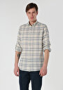 thumb-Afficher les détails de Chemise À Manches Longues Blanc Regular Fit Plaid Lin Homme