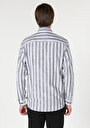 thumb-Afficher les détails de Chemise À Manches Longues Anthracite Regular Fit Rayé Lin Homme