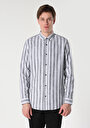thumb-Afficher les détails de Chemise À Manches Longues Anthracite Regular Fit Rayé Lin Homme