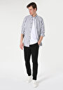 thumb-Afficher les détails de Chemise À Manches Longues Anthracite Regular Fit Rayé Lin Homme
