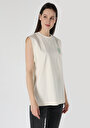 thumb-Afficher les détails de T-shirt À Manches Courtes Ecru Regular Fit  Femme