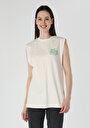 thumb-Afficher les détails de T-shirt À Manches Courtes Ecru Regular Fit  Femme