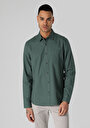 thumb-Afficher les détails de Chemise À Manches Longues Vert Slim Fit   Homme