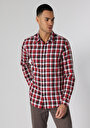 thumb-Afficher les détails de Chemise À Manches Longues Rouge Slim Fit   Homme