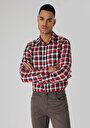 thumb-Afficher les détails de Chemise À Manches Longues Rouge Slim Fit   Homme