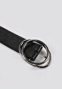 thumb-Afficher les détails de Ceinture Noir Modern Fit Femme