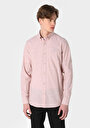 thumb-Afficher les détails de Chemise À Manches Longues Rose Regular Fit Droit Popeline Homme