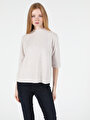 thumb-Afficher les détails de T-shirt À Manches Longues Beige Regular Fit  Femme