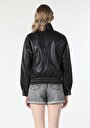thumb-Afficher les détails de Veste Pu Noir   Regular Fit Femme