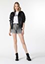 thumb-Afficher les détails de Veste Pu Noir   Regular Fit Femme