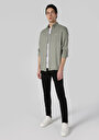 thumb-Afficher les détails de Chemise À Manches Longues Kaki Regular Fit Droit Gabardine Homme