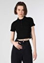 thumb-Afficher les détails de T-shirt À Manches Courtes Noir Slim Fit  Femme