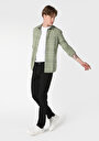 thumb-Afficher les détails de Chemise À Manches Longues Vert Slim Fit   Homme