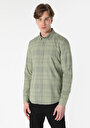 thumb-Afficher les détails de Chemise À Manches Longues Vert Slim Fit   Homme