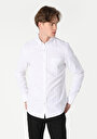 thumb-Afficher les détails de Chemise À Manches Longues Blanc Slim Fit Droit Popeline Homme