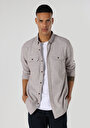 thumb-Afficher les détails de Chemise À Manches Longues Beige Regular Fit   Homme