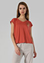thumb-Afficher les détails de T-shirt À Manches Courtes Orange Regular Fit  Femme