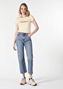 thumb-Afficher les détails de T-shirt À Manches Courtes Jaune Slim Fit  Femme