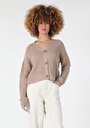 thumb-Afficher les détails de Cardigan Tricot Beige Comfort Fit Femme